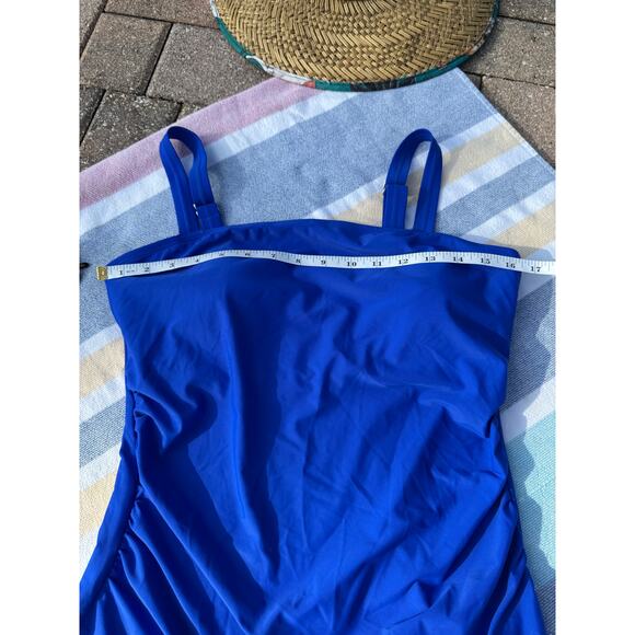 NWOT, Unknown Brand, Tankini with a skirt, Blue top Black Skirt, Sz L - Picture 9 of 12